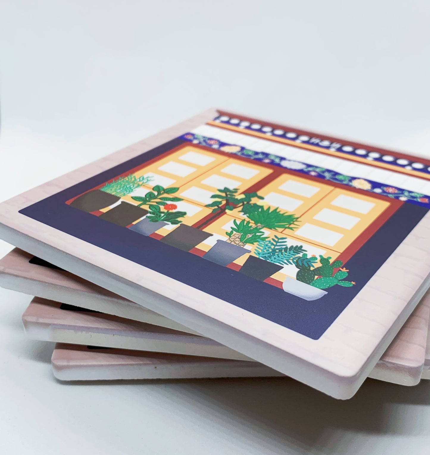 Tibetan Window Ceramic Coasters
