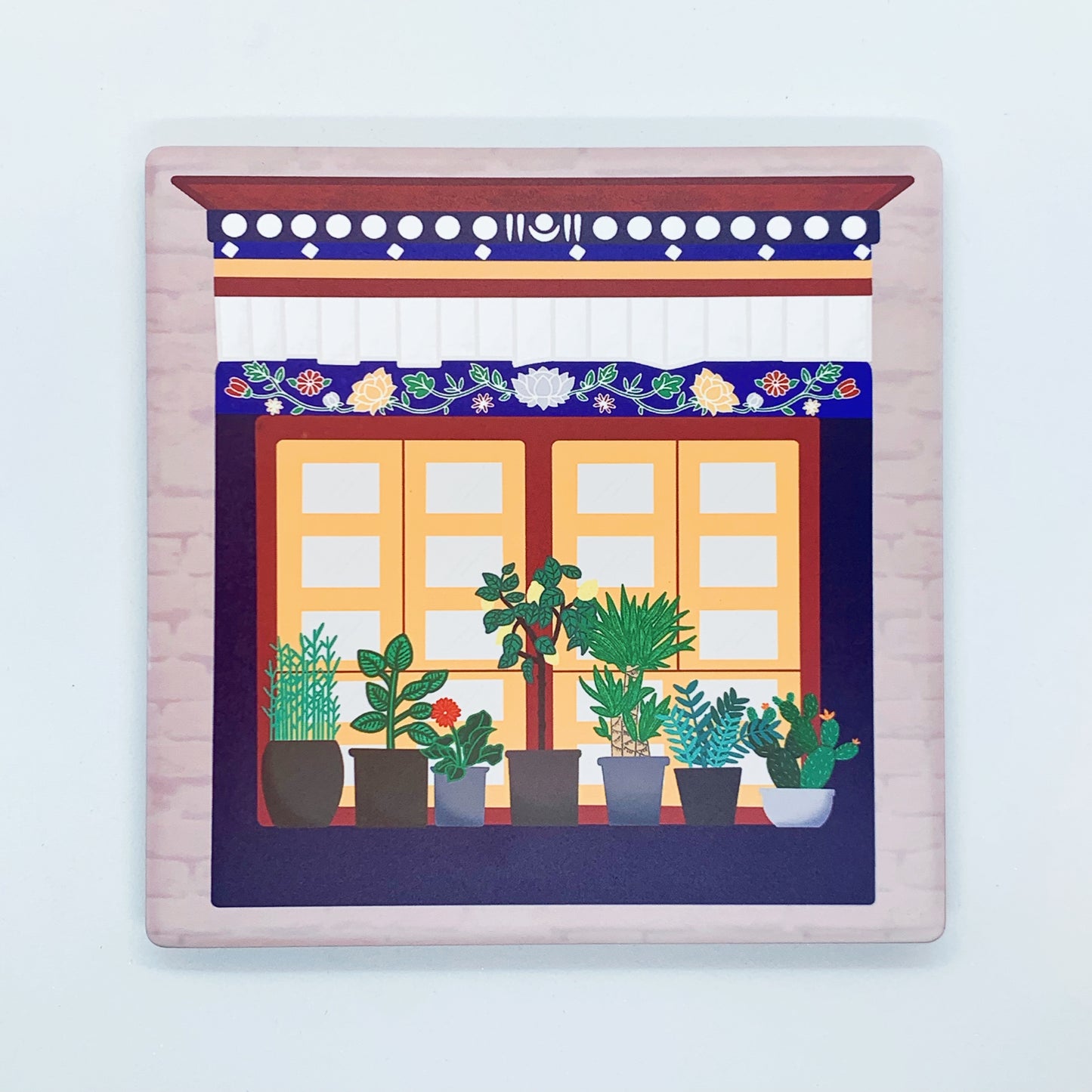 Tibetan Window Ceramic Coasters
