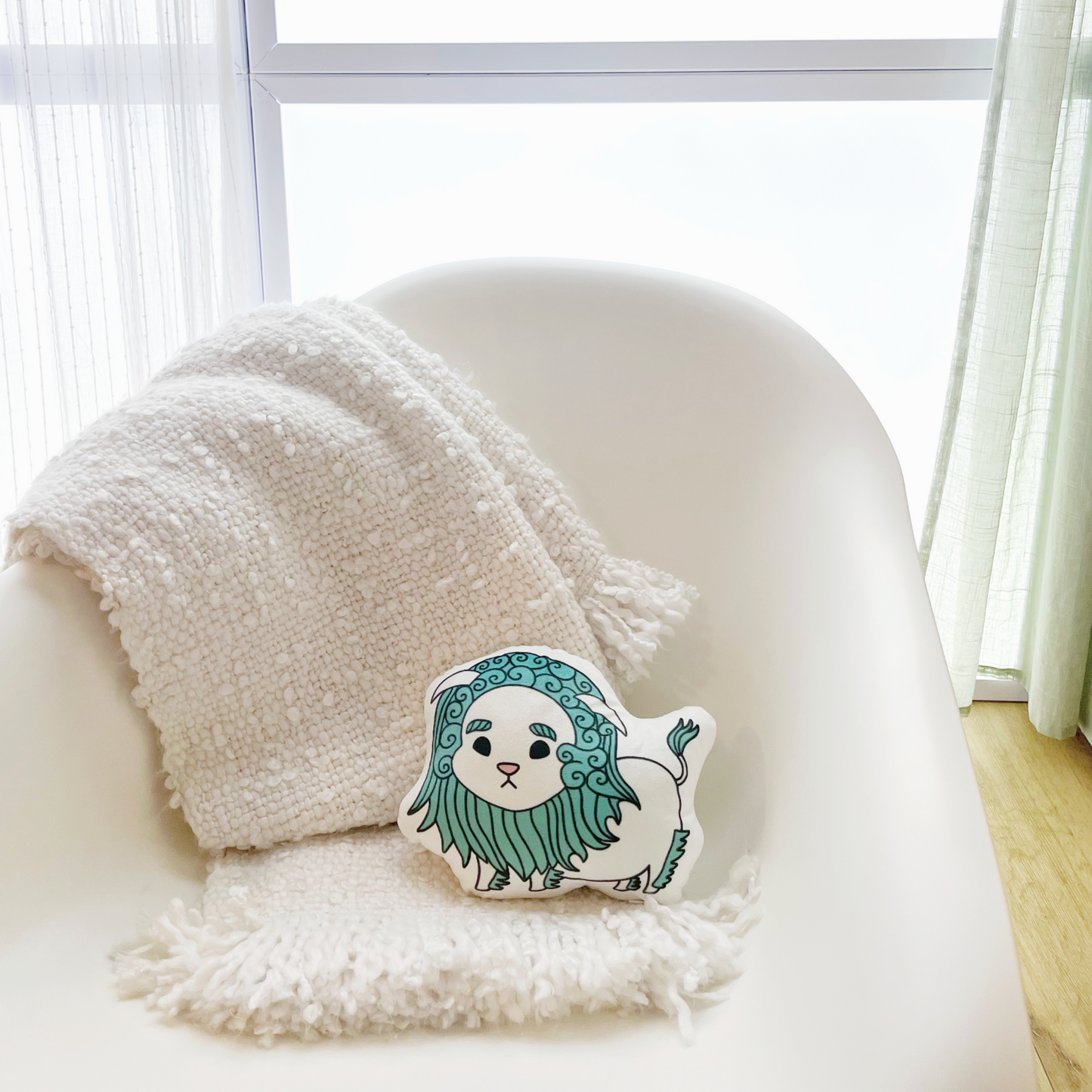 Snow Lion Plushie Pillow