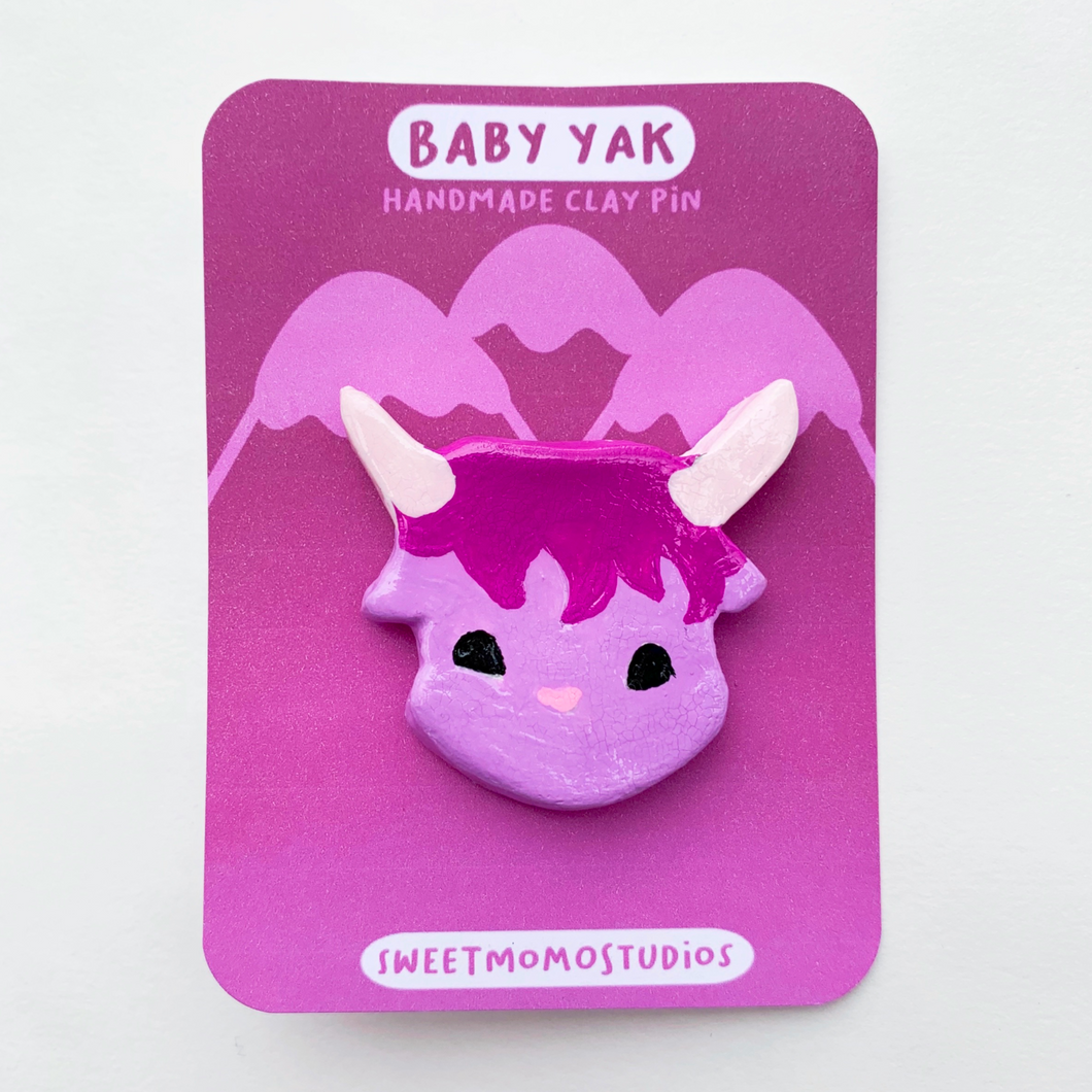 Baby Yak - Handmade Clay Pin Pal