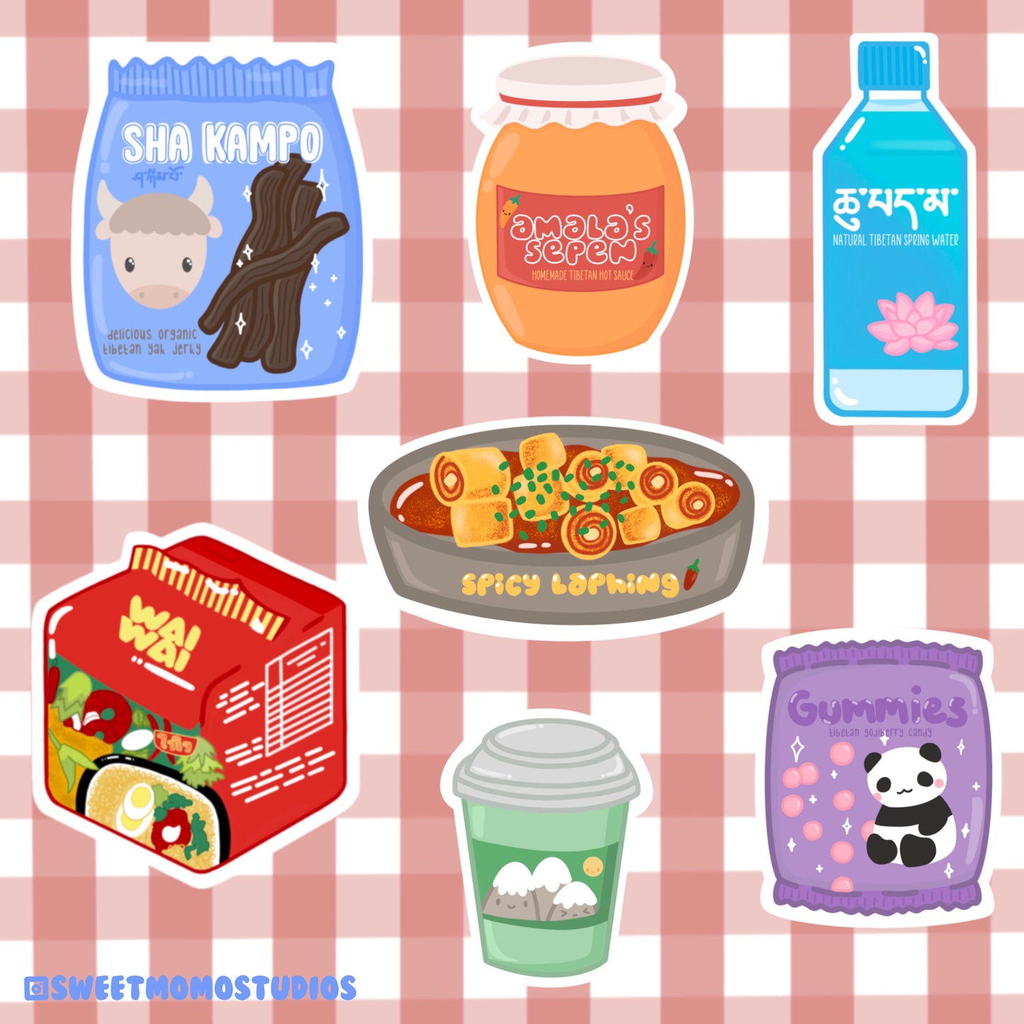 Himalayan Sweet & Spicy Snacks Sticker Pack 7pc