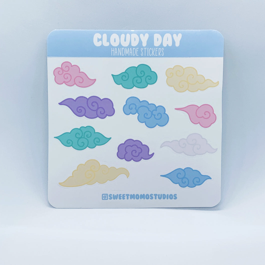 Swirly Himalayan Clouds Sticker Sheet 11pc