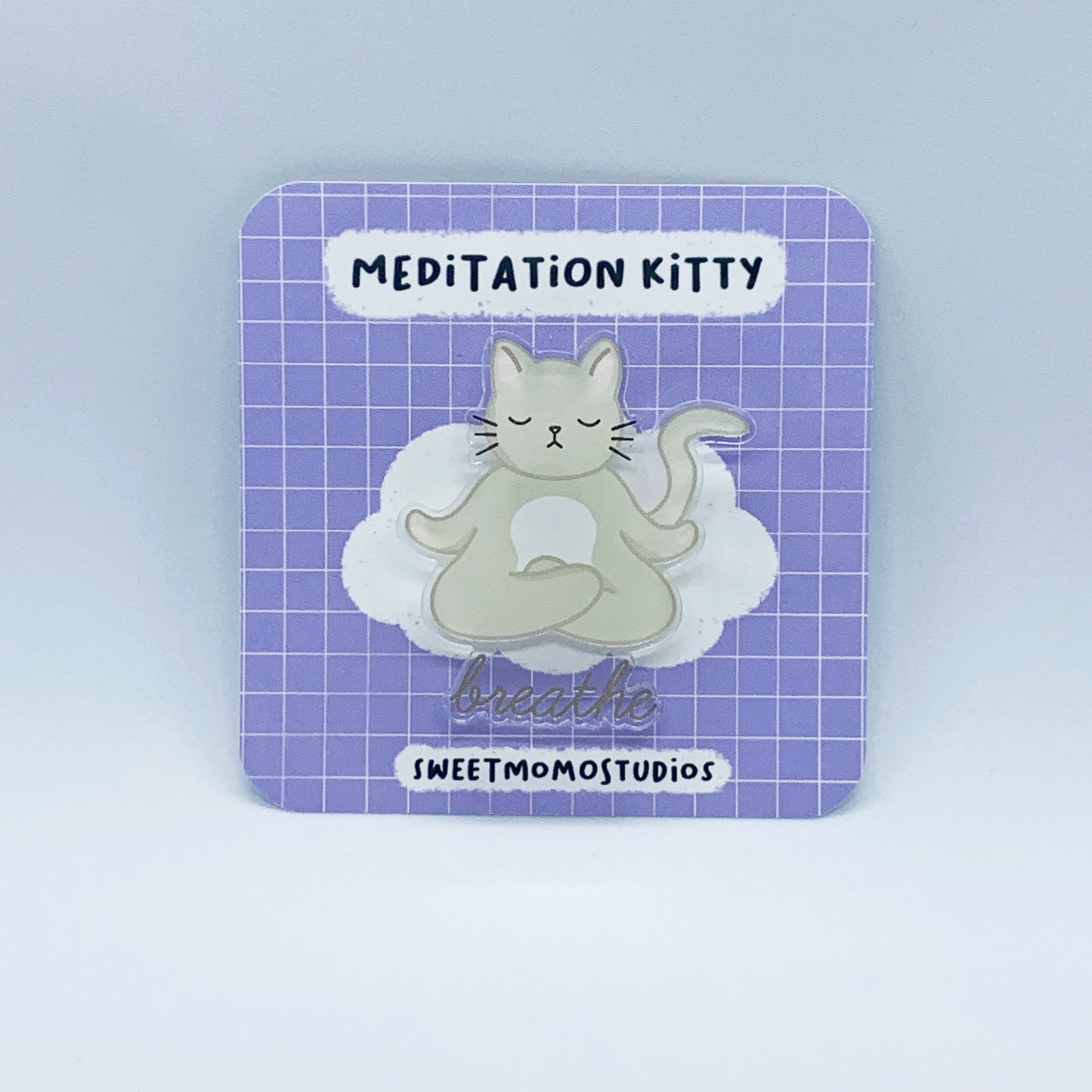 Meditation Kitty - Acrylic Pin Pal